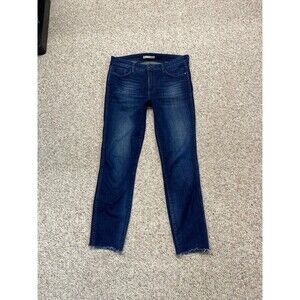 12/31 Weatherly Cooper High-Rise Skinny Dark Wash Raw Hem